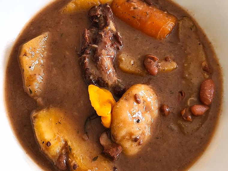 Jamaican red peas soup with a spinner dumpling