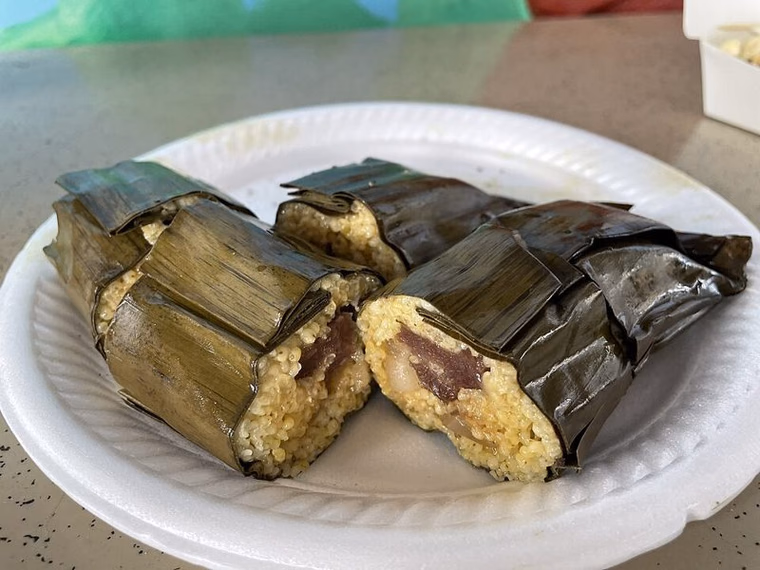 Cinavu cut open to show millet and pork