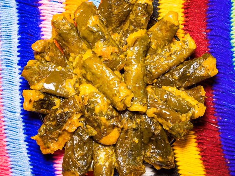 Ekwang rolls of grated cocoyam in leaves