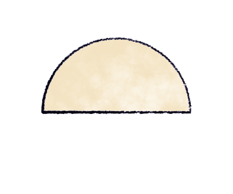 Step 2: Fold in half and pinch the centre shut
