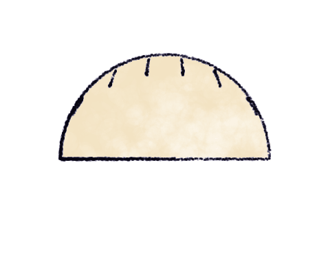 Step 2: Fold into a half-moon and seal