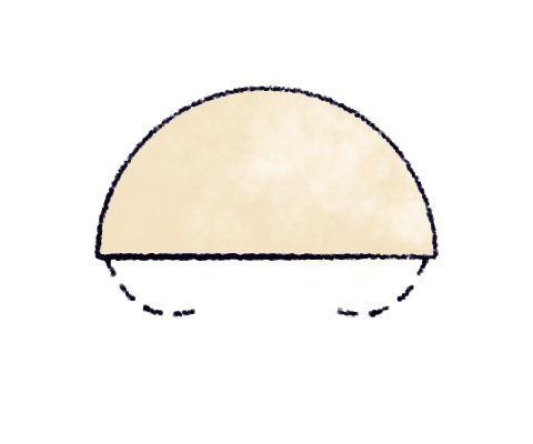 Step 3: Bend the two corners down and round